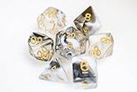 1985 Games Dice Set for DND for Dungeons and Dragons Ttrpg Games, Multi-Sided RPG Polyhedral Resin Roleplaying Games (Grey Marble)