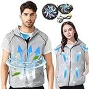 PANGTIKU Cooling Fan Vest for Men Women - Wearable Air ConditionerJacket Clothing 3 Speeds Adjustable Work Cool 13 Hrs for Hot Weather Constrution Work Fishing Sport (Grey, L)