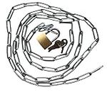 Steel Chain with Padlock Set - Robust Chain with Lock + 3 x Keys - Choice of Length 50 75 100 150 200 cm - Lock & Lock - Household & Workshop (200 cm)