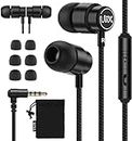 UliX Rider Wired Earbuds in-Ear Headphones, Earphones with Microphone, 5 Years Warranty, with Anti-Tangle Cable, Ear Buds for iPhone, iPad, Samsung, School Students, Kids, Women, Small Ears