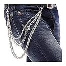 Pants Chain for Men Women,Biker Skull Chain Wallet,Long Cool EMO Punk Trousers Pocket Belt Key Chains for Hip Hop Rock Jean Gothic