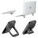 Zeitel® Keyboard Stand for Desktop Mini Foldable Laptop Height Riser 2Pcs Aluminum Alloy Laptop Lifter Feet Self-Adhesive Strong Back Glue Adjustable Laptop Riser for Laptop, Tablet, Keyboard
