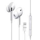 X88 Pro Lighting Earphone for Calling and Music Volume Control Perfectly Compatible with iPhone 14/13/12/11/SE/X/XR/X/8/7 Plus (Woffer White)