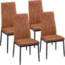 Juego de 4 sillas de comedor modernas sillas de cocina de cuero sintético de cuero sintético