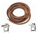 HPGM Leather Treadle Belt for Sewing Machine leather belt with Metal Hook (183cm, Brown) (31019)
