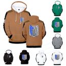 Attack on Titan Cosplay 3D Hoodie Sweater Scout Regiment Cos Pullover Jumper