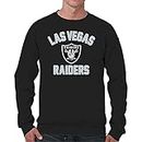 Team Fan Apparel NFL Gameday Adult Crewneck Sweatshirt, Lightweight Tagless Pullover Pro Football Sweatshirt (Las Vegas Raiders - Black, Adult Small)