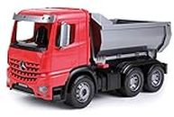 ksmtoys Lena ACTROS Dump Truck, Red, Silver and Black, 1:15 Scale Model