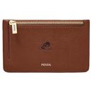 Women's Fossil Brown Delaware Fightin' Blue Hens Leather Logan Card Case