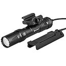 OLIGHT Odin 2000 Lumens Picatinny Rail Mounted Rechargeable Tactical Flashlight with Remote Pressure Switch, 300 Meters Beam Distance, Powered by Battery(Black)