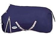 WeatherBeeta ComFiTec Essential Standard Neck Lite Horse Blanket, Navy/Silver/Red, 78"