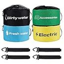 4 Pack RV Hose Storage Bag, RV Accessories Storage Bags for Outside, Sewer Hose Bag for Sewer Hoses, Fresh/Black Water Hoses and Electrical Cords Storage and Organization Waterproof Bags