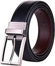 Chry SANT Reversible Leather Belts For Men Big and Tall 28"-42" Trim To Fit With Gift-Box