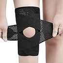 Knee Brace with Dual Side Stabilizers, Knee Support with Open Patella & Adjustable V-shape Fastening Straps,Medical Knee Pad for Men & Women for Meniscus Tear,ACL,Joint Pain Relief -1 PCS(Black,M）