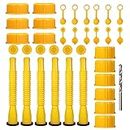 6 Kit 37PCS Gas Can Spout Replacement Set, Gas Can Nozzle 5 Gal ，6 Bendable Tubes，6 Screw Collar Coarse Thread &6Fine Thread-Fits Most of The Cans,6 Threaded caps,6 Vent Caps 1 Drill Lid (37)