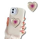 Crysendo Universal Heart Shape Pop Holder for All iPhone & Android Smartphones | 360° Rotating Adhesive Transparent Finger Grip | Adjustable Mobile Stand ABS Phone Case Grip