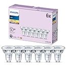 PHILIPS LED Classic Spot Light Bulb 6 Pack [Warm White 2700K - GU10] 50W, Non Dimmable. for Home Indoor Lighting