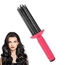 yifakmz Curling Hair Comb, Hair Fluffy Curling Roll Comb for Hair Styling, Hot Air Styling Brush Hair Styler for Curly Hair, 17 Teeth Round Anti‑slip Curling Wand for Home, Travel, Dating
