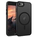 GaoBao for iPhone SE Case 2022/iPhone SE Case 2020/iPhone 8 Case/iPhone 7 Case, Skin-Friendly Touch [Compatible with MagSafe] Magnetic Matte Back Case for iPhone 7/8/SE 2nd Gen/SE 3rd Gen 4.7'', Black