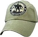 USA Wounded Warrior No One Left Behind Embroidered Hat - Buckle Closure Cap, Olive Drab, Adjustable