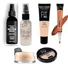 Lecherous Beauty 6 In 1 Combo Kit - Foundation, Primer, Liquid Concealer, Loose Powder, Compact Powder & Makeup Fixer (Setting Spray) - Ideal for Face Makeup - Complete Makeup