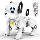 SUPIREO Remote Control Robot Dog Toy, RC Dog Programmable Smart Interactive Robotic Pets, RC Stunt Robot Toys Dog Imitates Animals Music Dancing Handstand Push-up Follow Functions for Boys Girls Toy