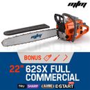 MTM Petrol Commercial Chainsaw 22" Bar E-Start Tree Pruning Chain Saw Top Handle