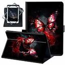 for Universal 8 7 7.9 9 Inch Android Tablet Case 360 Degree Rotating PU Leather Stand Folio Cover for Fire HD 8/Galaxy Tab A/Tab E/Tab 4/Tab S2 8.0 and More 7.0-9.0 Inch Tablet,Red Butterfly
