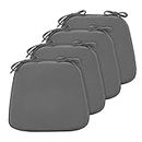 GIANTEX Chair Cushions Set of 4 for Dining Chairs Memory Foam Chair Pads with Ties for Kitchen Bedroom Living Room & Dining Chairs (17x15x1.5 Inches, Dark Grey)