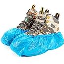 Disposable Shoe Covers Non-Slip | 120 PACK (60 pairs) Water-Resistant Boot Covers | Durable Shoe Protection for Indoor Residential, Commercial, Construction Use | Blue One-Size Shoe Covers | 120 pack