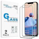 [2-Pack] KATIN Screen Protector For iPhone 11 Pro, iPhone XS and iPhone X (5.8-inch) Tempered Glass, 9H Hardness, Anti-Scratch, Case Friendly