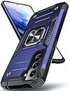 DASFOND Galaxy S21 Plus 5G/S21+ Coque, Housse de Protection Antichoc de Qualité Militaire, Etui avec Anneau Métallique Améliorée [Support Magnétique], Compatible avec Samsung Galaxy S21 Plus, Bleu