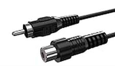 HAKUHO 1RCA male TO 1RCA female Audio Video RCA cable for Speaker,Subwoofer,Camera,HDTV,Amplifier-5MTR/15.2 feet,Black