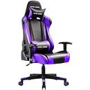 GTRACING Gaming Chair Racing Office Computer Ergonomic Video Game Chair Backrest and Seat Height Adjustable Swivel Recliner with Headrest and Lumbar Pillow E-Sports Chair Purple