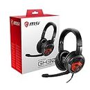 MSI Gaming Detachable Microphone Lightweight&Foldable Headband Design 7.1 Surround Sound Stereo Gaming Headphone (Immerse Gh30),Black,Large,on-Ear,Wired