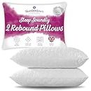 Slumberdown Hotel Quality Pillows 2 Pack - Bouncy Firm Support Side Sleeper Bed Pillow for Neck, Back and Shoulder Pain Relief - Comfortable, Soft Touch Quilted Cover, Hypoallergenic (48cm x 74cm)