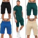 Enzo Mens Fleece Shorts Cargo Pocket Casual Gym Summer Sweat Bottoms Size S-2XL