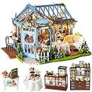 CUTEBEE Miniatura casa delle Bambole con mobili, Fai da Te Kit di Dollhouse di Legno Oltre a Prova di Polvere e Il Movimento della Musica