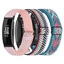 3-Pack Elastic Nylon Bands Compatible with Fitbit Inspire 2 / Inspire HR/Inspire/Ace 2, Soft Adjustable Solo Loop Replacement Straps for Fitbit Inspire Fitness Tracker Women Men