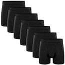 Natural Feelings Mens Boxers Underwear Multi Pack Cotton Breathable Boxer Shorts for Men of 7 Boxer Briefs, L, A: Black Pack of 7