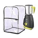 NABAAT Plastic Transparent Waterproof Mixer Grinder Dust Cover For All Types Of Mixie Kitchen Table Top, With Front Pocket To Store Small Kitchen Accessories, Transparent (8"X 8"X 12.5")