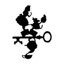 Leon Online Box Key Mystery Alice Wonderland - Vinyl Decal [12cm Black] Sticker for Car, iPad, Laptop, Helmet