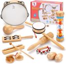 Instrumentos musicales para niños - juguetes musicales sensoriales de madera para niños pequeños - percusión