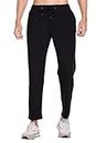 NYC CLUB Premium Men's Track Pants, with Side Pockets, Slim Fit for Gym Workout, Basketball, Gym, Running, Cycling (PC Terry) (XL, Black)