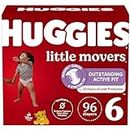 HUGGIES Diapers Size 6 - HUGGIES Little Movers Disposable Baby Diapers, 96ct, One Month Supply