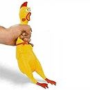 THE DDS STORE Screaming Chicken Toy Yellow Rubber Squaking Chicken Toy Novelty and Durable Rubber Chicken Gag Dog Toys Gift for Boys Girls Rubber Squeaky Strong Tough Chew Puppy Play Toy for Dog