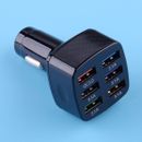 6 USB Port Fast Car Charger Adapter Fit For iPhone Android Mobile Cell Phone
