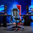 ROSE� Up Gamer Multi-Functional Ergonomic Gaming Chair with Lumbar Support | Adjustable Back Rest | Fixed Arm Rest | Office/Work from Home | Ergonomic High Back Chair (Blue & Black)