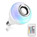 KRIKAV Bluetooth Light Bulb With Speaker, Smart e27 Led Music Play Bulb With 24 Keys Remote Control 12W Changing Color Lamp For Bar Decoration, Home, Restaurant