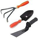 GROWTOP (Set of 3 Pc) Khurpi, Trowel and Cultivator, Essential Garden Tool | Comfortable, Handy in Easy Use and Better Grip | Use for Terrace | Farming Garden | Tools Kit for Home Gardening